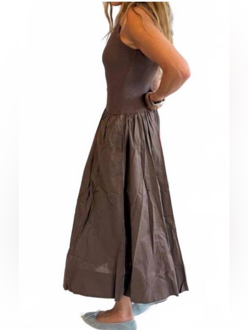 Kerri Rosenthal Cotton Tank Maxi Dress Brown